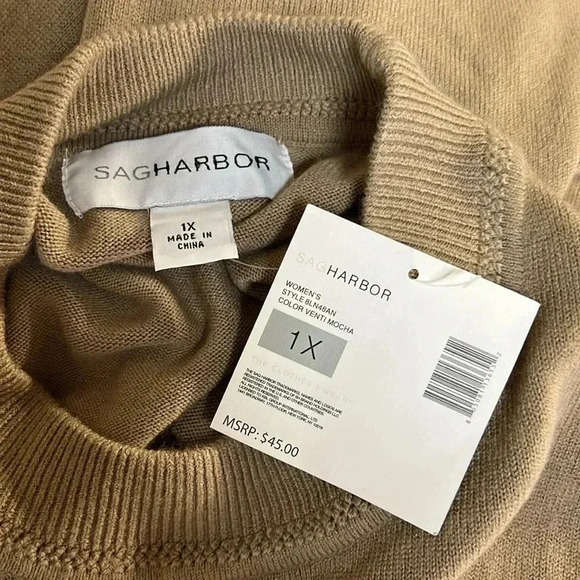 NWT Sag Harbor Tan Sweater Size 1X - Picture 3 of 5
